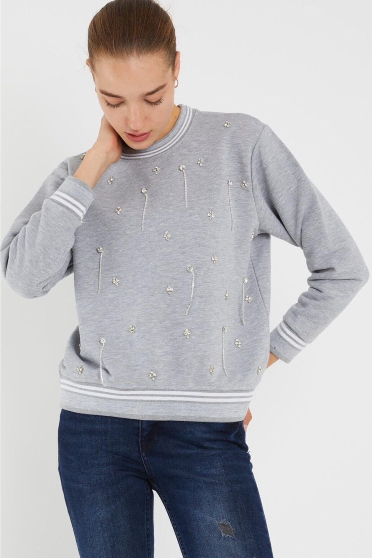 Taş Detayli Sweatshirt