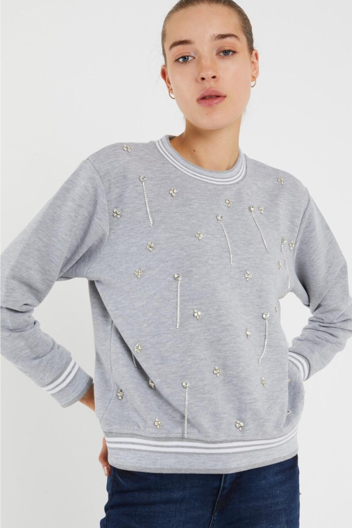 Taş Detayli Sweatshirt